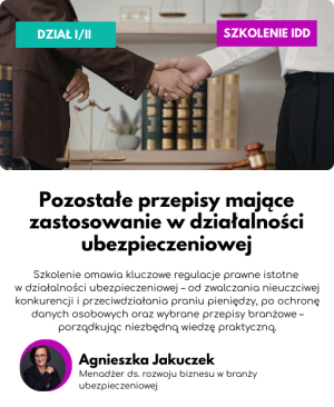 Pozostałe przepisy mające zastosowanie w działalności ubezpieczeniowej